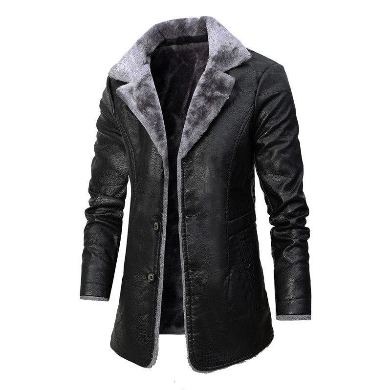 Men’s Winter Fleece Leather Jacket
