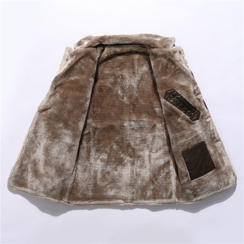 Men’s Winter Fleece Leather Jacket