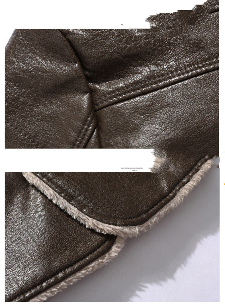 Men’s Winter Fleece Leather Jacket
