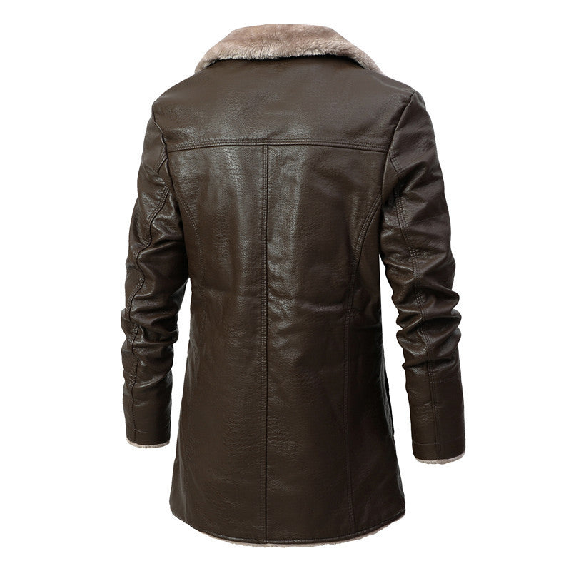 Men’s Winter Fleece Leather Jacket
