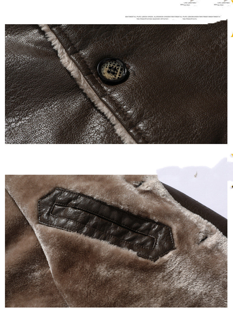 Men’s Winter Fleece Leather Jacket