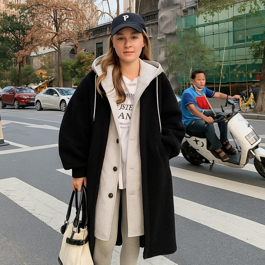 Long Lambswool Fake Two-pieces Coats Women