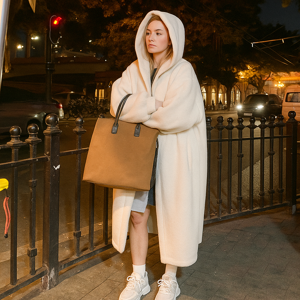 Long Lambswool Fake Two-pieces Coats Women