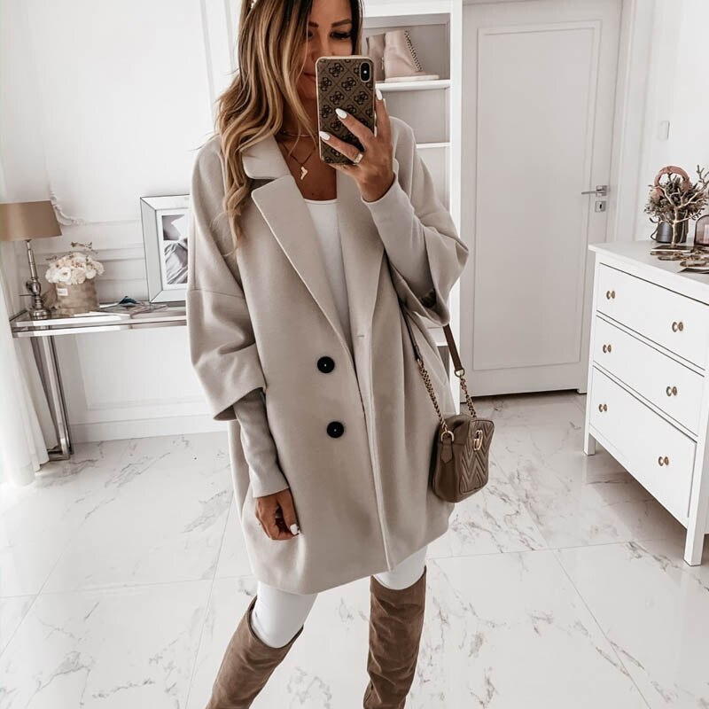 Autumn Winter Women Coats 2XL Plus Long