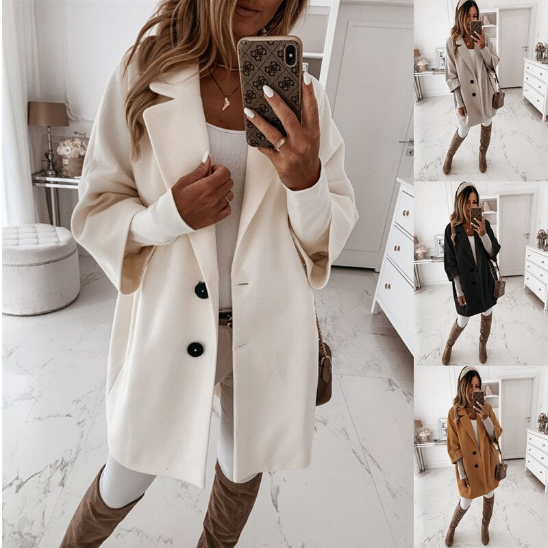 Autumn Winter Women Coats 2XL Plus Long