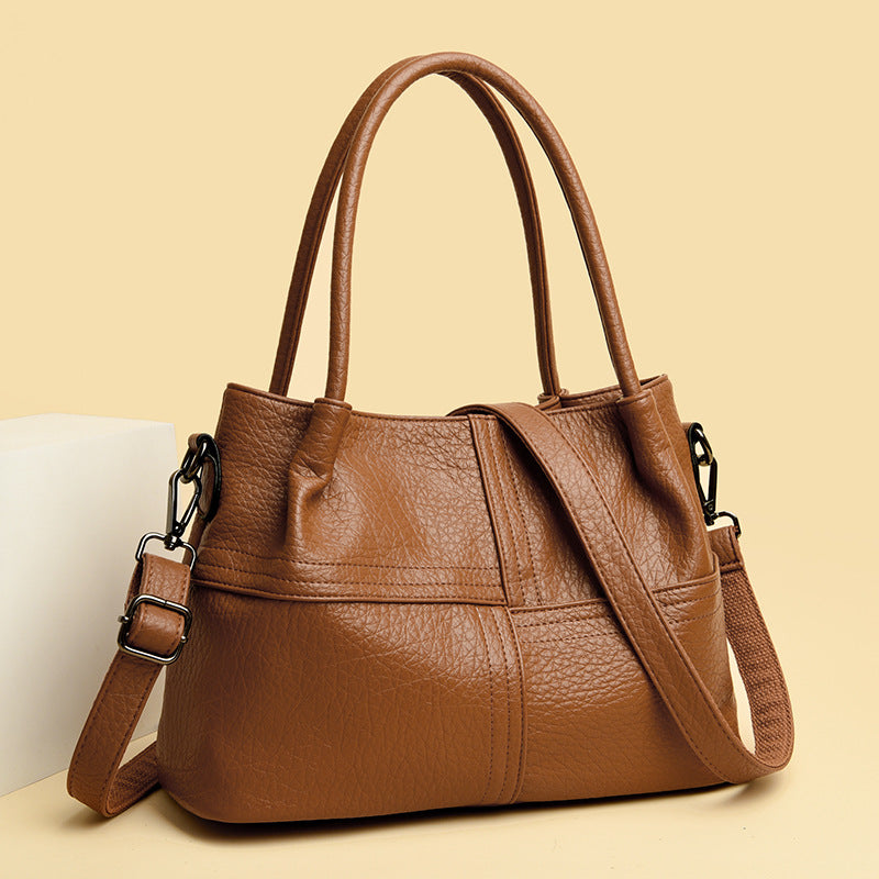 Women's Soft Leather Commuter Tote Bag