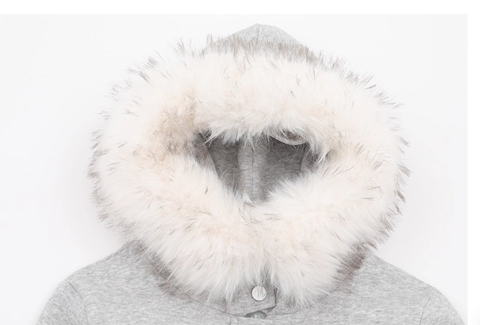 Big Fur Collar Three-dimensional Decorative Hooded Jacket