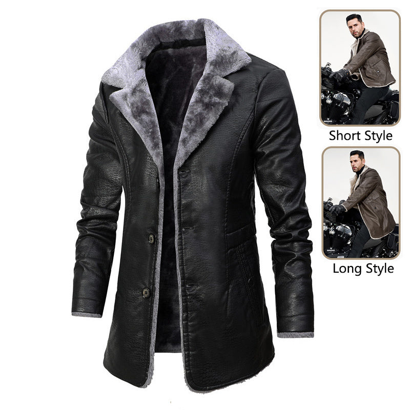 Men’s Winter Fleece Leather Jacket