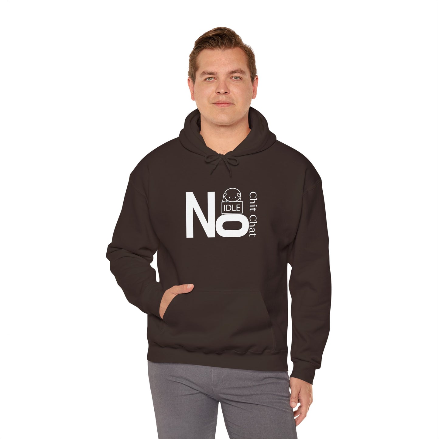 No Idle Chit Chat Hoodie — Funny Anti-Small Talk Graphic Sweatshirt