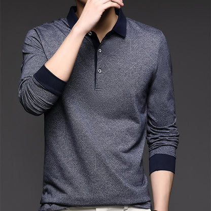 Men's Long Sleeve Lapel Loose Polo Shirt
