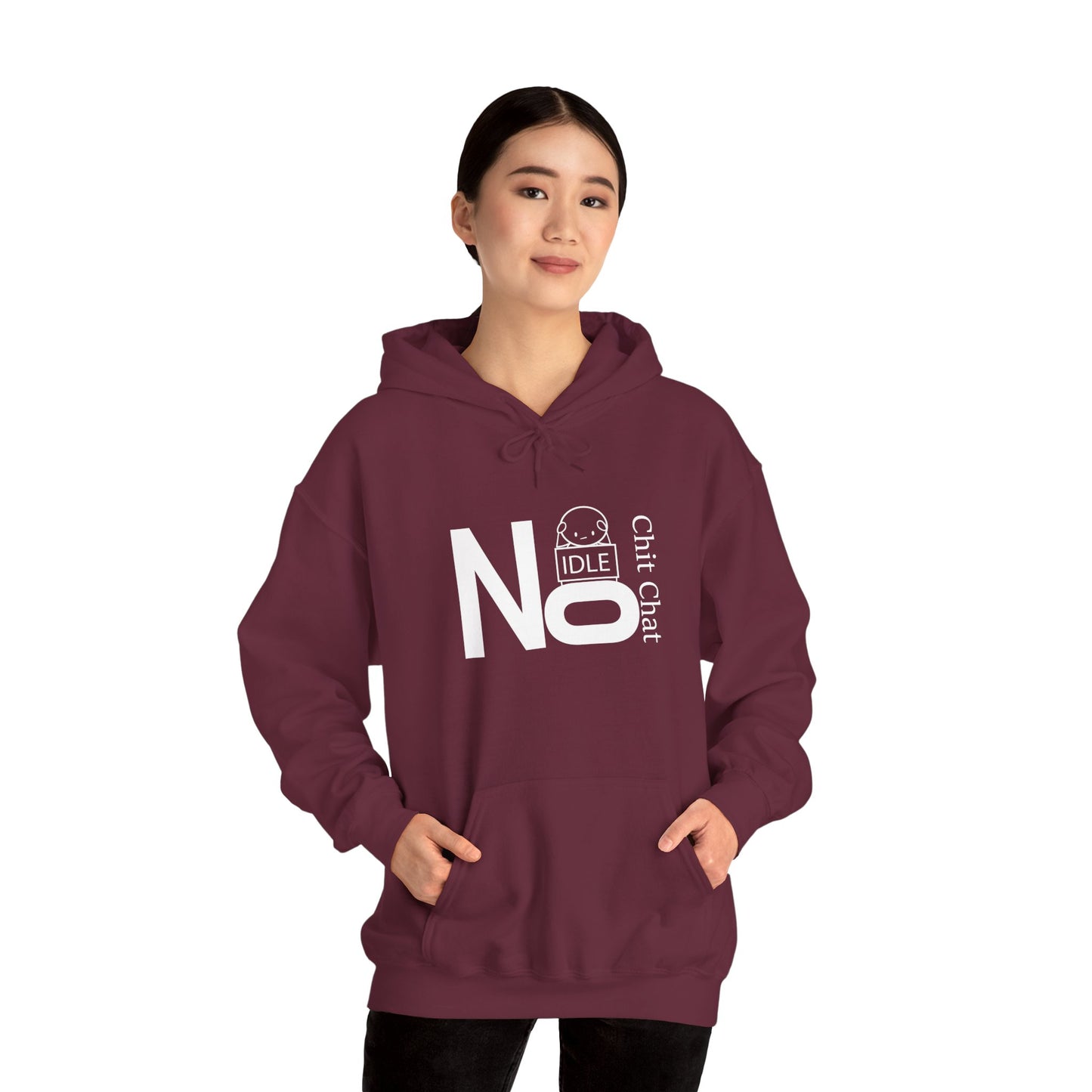 No Idle Chit Chat Hoodie — Funny Anti-Small Talk Graphic Sweatshirt