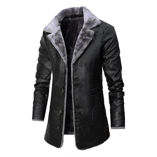 Men’s Winter Fleece Leather Jacket