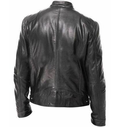 Gentleman's Warm Zipper Leather Coat