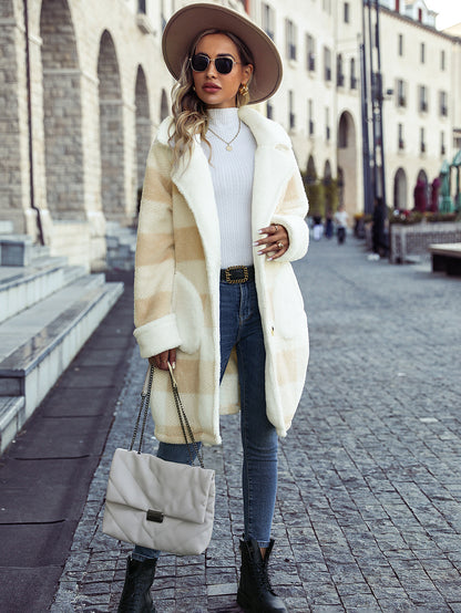 Women's New Plaid Printed Coat