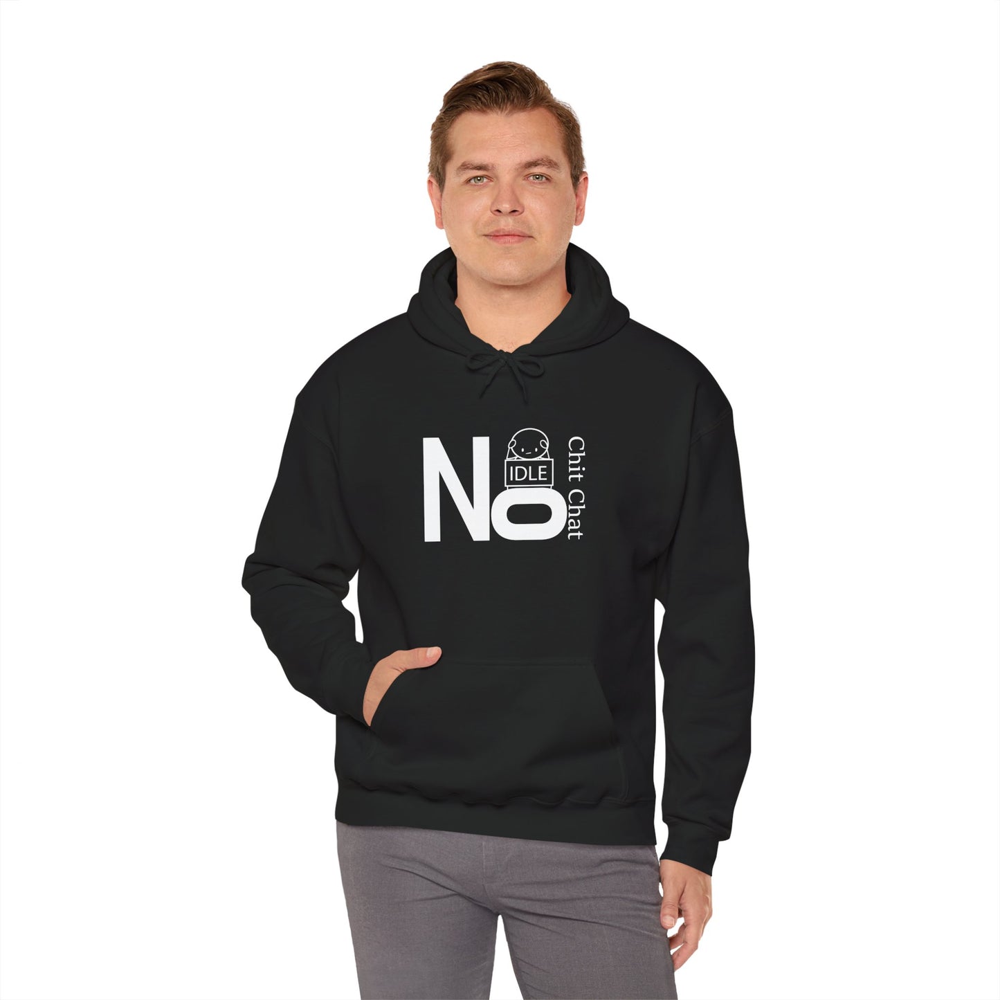 No Idle Chit Chat Hoodie — Funny Anti-Small Talk Graphic Sweatshirt