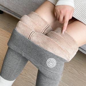 High Waist Tight Fleece Cotton Pants