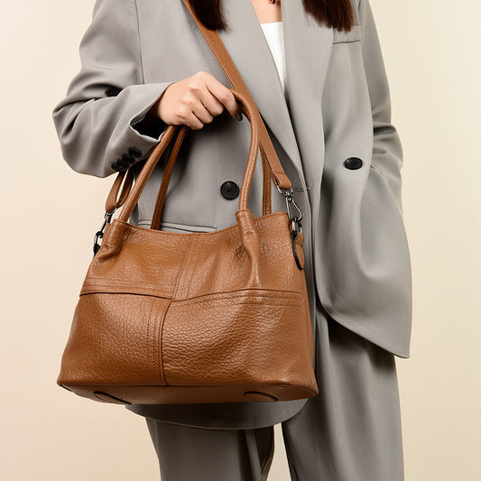 Women's Soft Leather Commuter Tote Bag