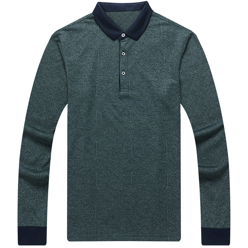 Men's Long Sleeve Lapel Loose Polo Shirt