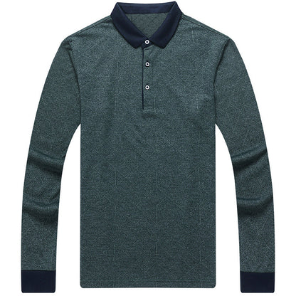 Men's Long Sleeve Lapel Loose Polo Shirt