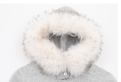 Big Fur Collar Three-dimensional Decorative Hooded Jacket