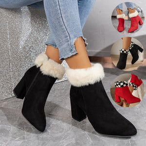 Women’s Plaid Suede Ankle Boots