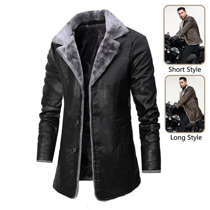 Men’s Winter Fleece Leather Jacket