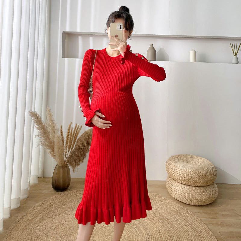 Maternity Sweater Knitted Dress